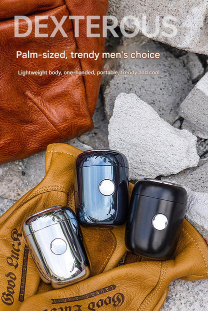 Mini Portable Electric Shaver - IPX7 Waterproof, Self-Sharpening Blades, 30-Day Battery, Travel Lock(Black)