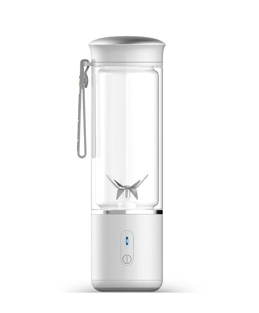 Portable Electric Juicer Blender - 450ml Glass Cup, 6-Blade, 20000RPM, USB Rechargeable(white)