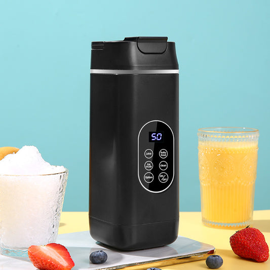 Wireless Portable Juicer Blender - 420ml, 12 Blades, 5-Hour Ice Storage, Digital Display & USB-C Charging(black)