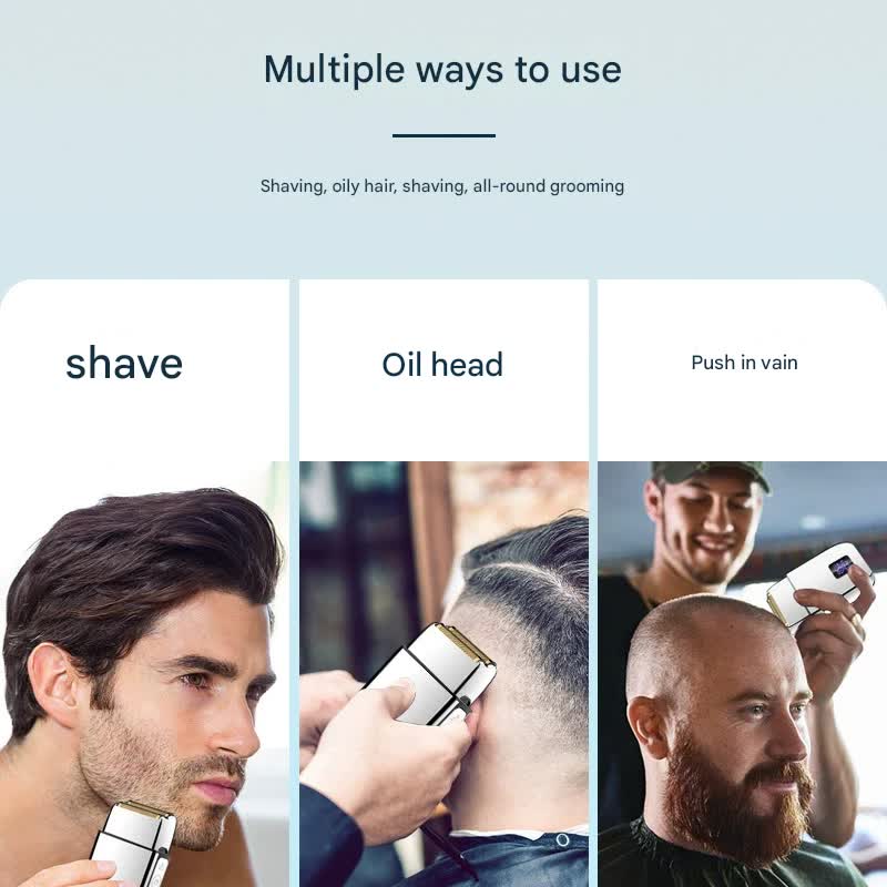 Professional Electric Foil Shaver for Men - 3 Speed Modes, LED Display, USB Rechargeable, Waterproof(silver)