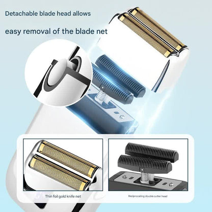 Professional Electric Foil Shaver for Men - 3 Speed Modes, LED Display, USB Rechargeable, Waterproof(silver)