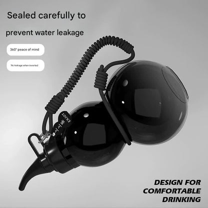 Unique Gourd-Shaped Sports Water Bottle - 800ml Tritan Material, Leakproof with Carry Strap(gold)
