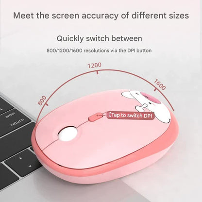 Hello Bear" Wireless Keyboard and Mouse Combo - 2.4G Retro Round Keycaps(Purple)"