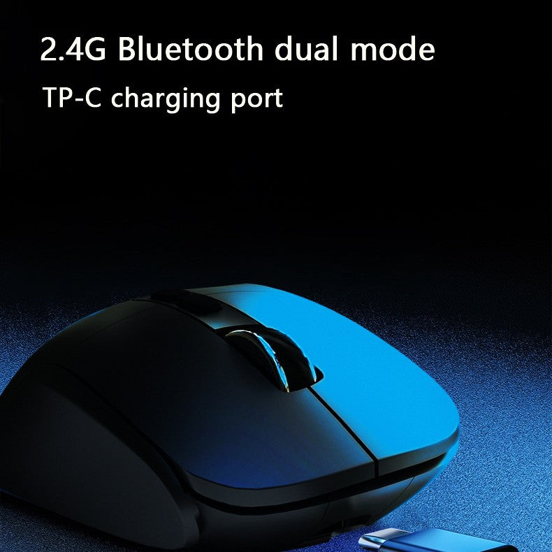 Ergonomic Vertical Wireless Mouse - Dual Mode (2.4G + Bluetooth), RGB Light, Rechargeable 500mAh Battery(Gray)