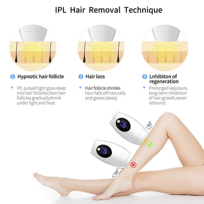 IPL Laser Hair Removal Device - 600,000 Flashes, 8 Intensity Levels, LCD Display & 2 Modes(Pink)
