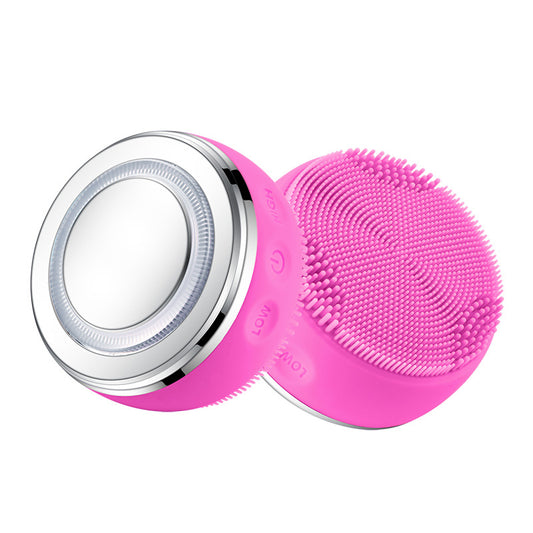 Multi-Spectrum LED Facial Cleansing & Massaging Device with Heat, Vibration & EMS(Red)
