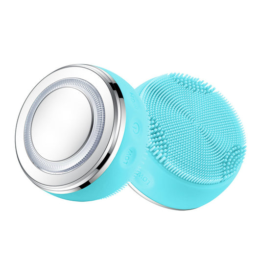 Multi-Spectrum LED Facial Cleansing & Massaging Device with Heat, Vibration & EMS(Blue)