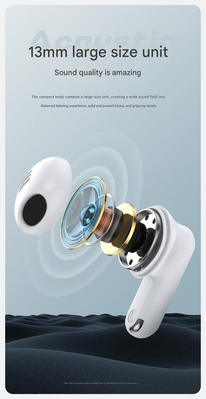 TWS Wireless Earbuds with Bluetooth 5.3 - 13mm Drivers, 21H Playtime, LED Charging Case(Black)
