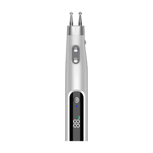 Dual-Head Meridian Pulse Therapy Pen - 5 Modes, 10 Intensities, LED Light & Type-C Charging(silver)