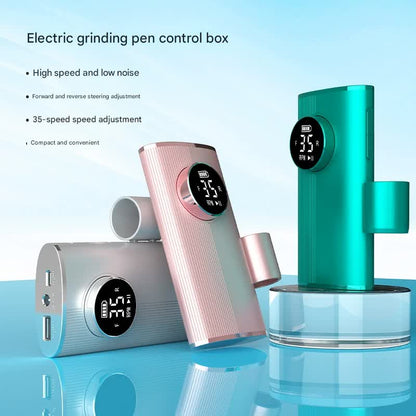Professional Electric Nail Drill Machine Kit - 35 Levels (35000RPM), LED Display, Rechargeable with Power Bank Function & Multiple Bits(green)