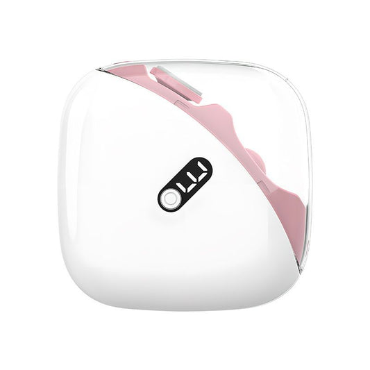 2-in-1 Electric Nail Clipper & Grinder - Low Noise (45dB), Type-C Rechargeable, LED Light, Safe for Family Use(White pink)
