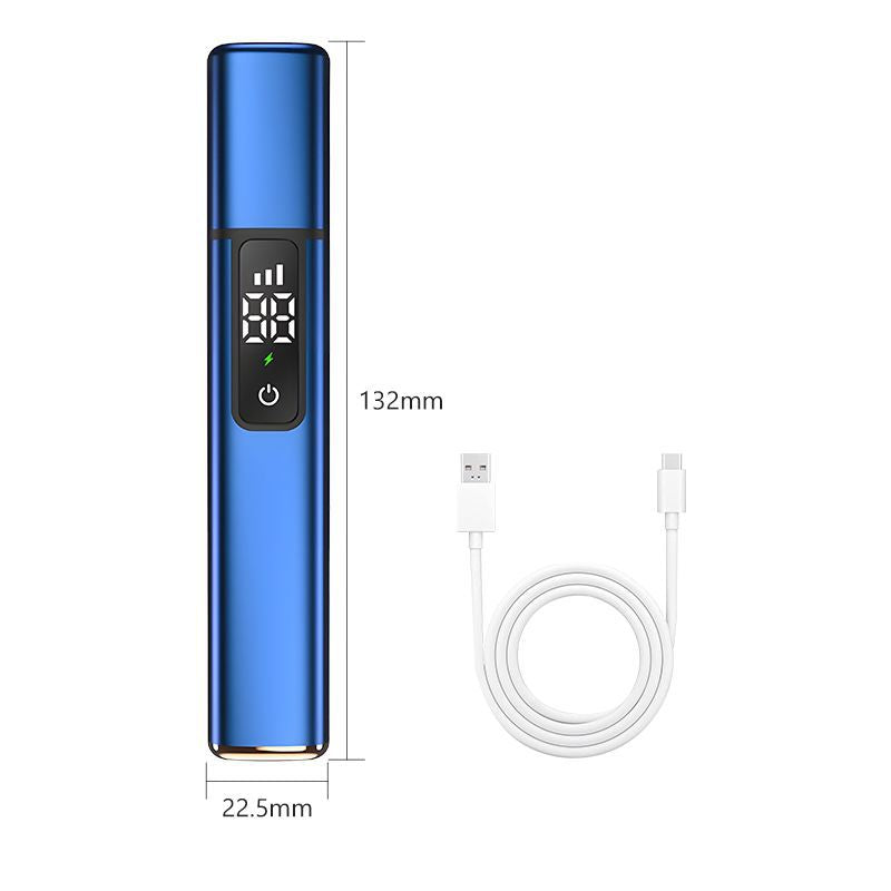 Rechargeable Electric Nose & Ear Hair Trimmer with Eyebrow Attachment - LCD Display, Washable Head, Type-C Charging(Black)