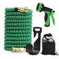 Lightweight and Durable High-Pressure Expandable Garden Hose - 25ft Green with Brass Connectors