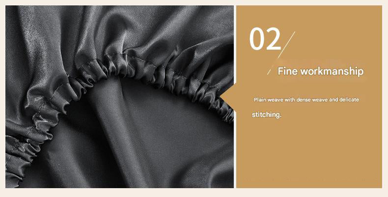 Navy blue Silky Satin Pillowcase Pair - Smooth for Hair & Skin, Elastic Fitted (46x90+16cm)