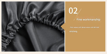 Navy blue Silky Satin Pillowcase Pair - Smooth for Hair & Skin, Elastic Fitted (46x90+16cm)