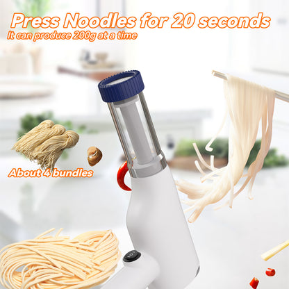 Blue Portable Rechargeable Noodle Maker - Multiple Shaping Discs