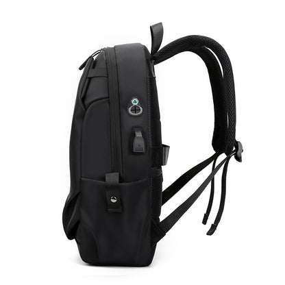 Blue Modern Anti-Theft Laptop Backpack with USB Charging Port - Water-Repellent Travel & Business Bag for 15.6 Inch Laptops