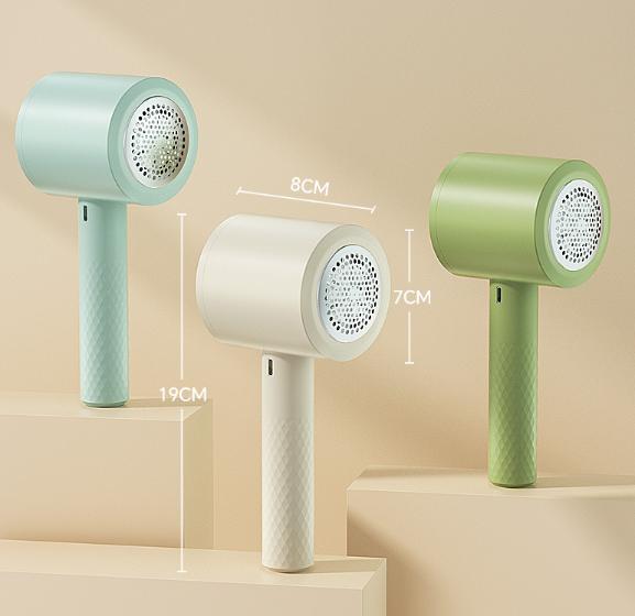Green Rechargeable Electric Fabric Shaver - 6-Blade Lint Remover for Clothes & Sweaters