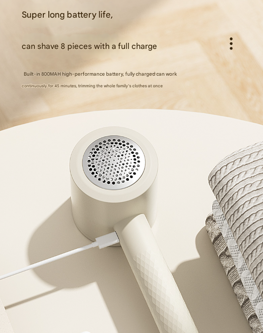 Green Rechargeable Electric Fabric Shaver - 6-Blade Lint Remover for Clothes & Sweaters