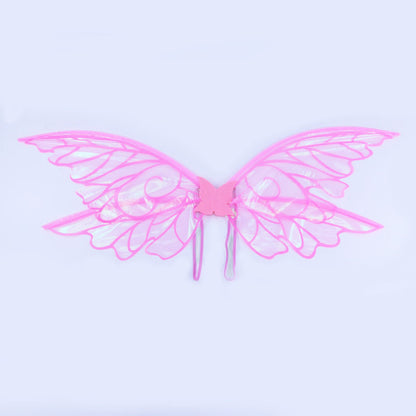 Pink Enchanting Iridescent Fairy Wings - Sparkle Butterfly Elf Wings for Costume Parties, Cosplay & Dress-Up Fun