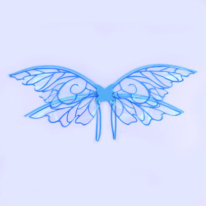 Blue Enchanting Iridescent Fairy Wings - Sparkle Butterfly Elf Wings for Costume Parties, Cosplay & Dress-Up Fun