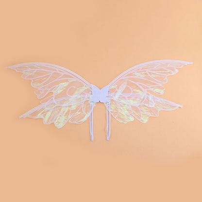 White Enchanting Iridescent Fairy Wings - Sparkle Butterfly Elf Wings for Costume Parties, Cosplay & Dress-Up Fun
