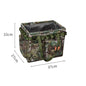 Green Camouflage Heavy Duty Foldable Outdoor Camping Storage Box - Oxford Cloth Collapsible Gear Organizer Tote with Pockets