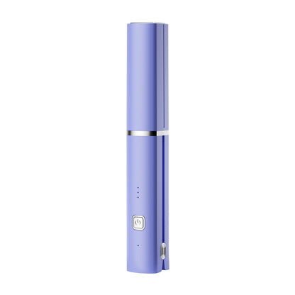 Purple Compact Cordless Hair Straightener - Portable 2-in-1 Mini Flat Iron, USB-C Rechargeable for Travel & Touch-ups