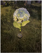 Blue Solar Powered Hydrangea Flower Stake Light - Realistic LED Garden Decor Lamp for Pathway Patio Yard