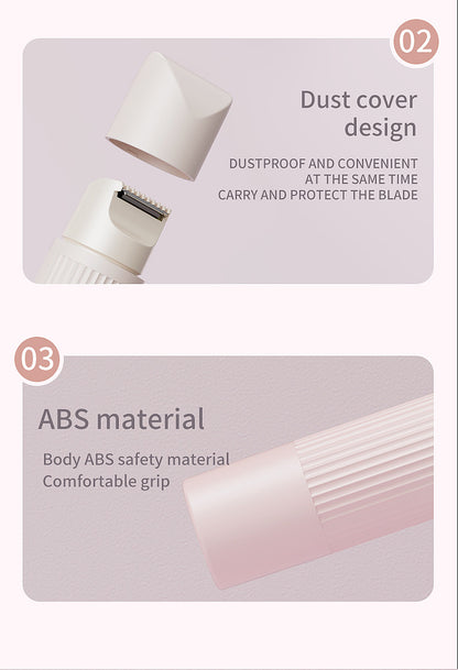 Gradient Pink Portable 2-in-1 Electric Lady Shaver & Bikini Trimmer - Rechargeable Wet & Dry Body Hair Remover