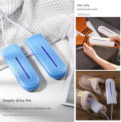 Pink Portable USB Shoe Dryer & Deodorizer - Constant Temperature Electric Boot Warmer with UV Sanitizer