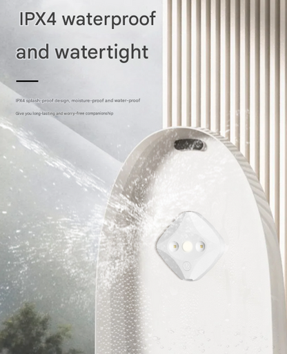 2 Pcs White Automatic UVC Toilet Sanitizer Light - Rechargeable Portable Sterilizer for Bathroom Hygiene