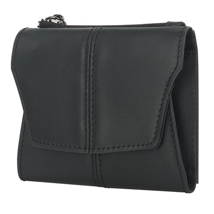 Black Genuine Leather Women's Wallet -C Multifunctional Coin & Card Holder, Fashionable Card Box in Top-Grade Cowhide