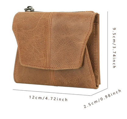 Red Genuine Leather Women's Wallet -C Multifunctional Coin & Card Holder, Fashionable Card Box in Top-Grade Cowhide