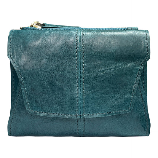 Blue Genuine Leather Women's Wallet -C Multifunctional Coin & Card Holder, Fashionable Card Box in Top-Grade Cowhide