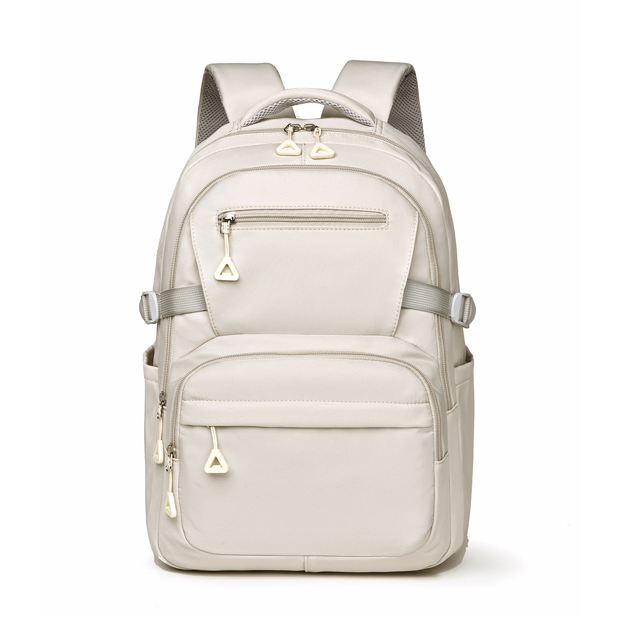 Beige Trendy Korean-Style Large-Capacity Backpack for Women - 14 Laptop Travel Bag"