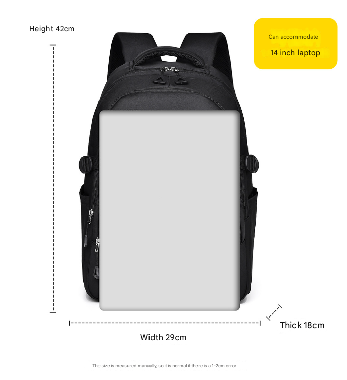 Beige Trendy Korean-Style Large-Capacity Backpack for Women - 14 Laptop Travel Bag"