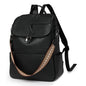 Black Stylish Anti-Theft Backpack for Women - Vintage PU Leather Convertible Rucksack & Shoulder Bag