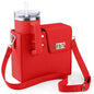 Red Portable Insulated Water Bottle Carrier Bag with Adjustable Shoulder Strap - Crossbody Drink Holder for Outdoor Activities