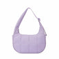 Purple Trendy Nylon Puffer Shoulder Bag for Women - Lightweight Large Capacity Underarm Tote
