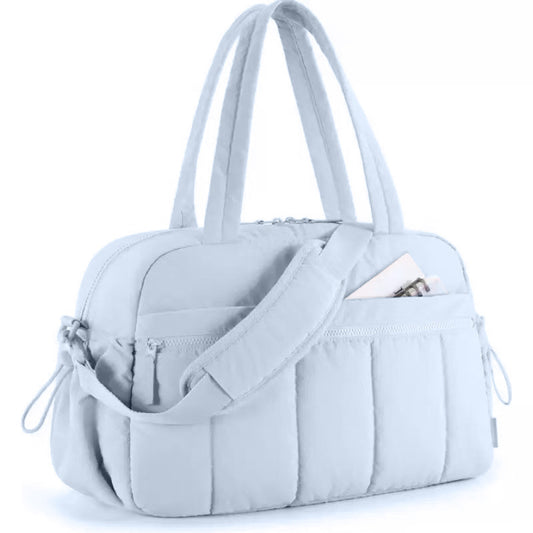 Blue Spacious Travel Duffel Bag - Large Capacity Sports & Fitness Tote with Toiletry Bag, Compartments & Single Shoulder Strap