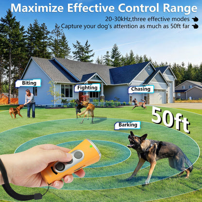 Black Ultrasonic Dog Barking Control Device - Dual Frequency Anti-Bark Trainer with IP65 Waterproof (11.8x48.5x44mm)