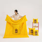 Yellow Kapybara - 2-in-1 Foldable Car Pillow Blanket - Cozy 40x40cm Pillow, Unfolds to 100x150cm Blanket for Travel and Office Naps
