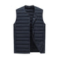XXXXL Navy Blue Men's Lightweight Quilted Puffer Vest - Ideal Sleeveless Jacket for Winter Layering