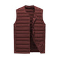 XXXL Wine Red Men's Lightweight Quilted Puffer Vest - Ideal Sleeveless Jacket for Winter Layering
