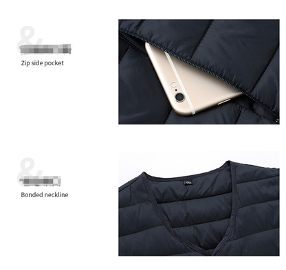 L Black Men's Lightweight Quilted Puffer Vest - Ideal Sleeveless Jacket for Winter Layering