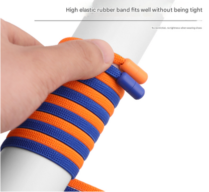 Green No-Tie Elastic Shoelaces with Quick Lock System - Flat Tieless Laces for Kids and Adults
