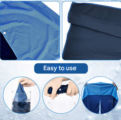 Rose Red 5-Pack Instant Cooling Towel Set - UPF Sun Protection Hooded Ice Towels for Sports & Outdoor Activities