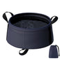 2PCS Blue 8.5L Portable Folding Water Basin - Collapsible Bucket with Carry Bag for Camping & Travel