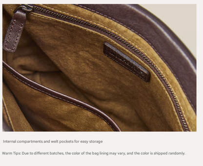 Light Brown Minimalist Vintage-Style PU Leather Shoulder Bag Casual Commuter Tote